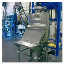 Industrial Bag Dump Station to Aeromechanical Conveyor