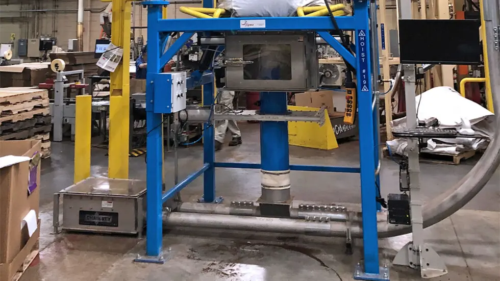 Flexible Rubber Sleeve Connectors on Super Sack Unloader