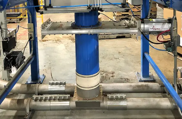 Rubber Tubing Flex Fitting on Slide Gate Valve to Pneumatic Convey Line